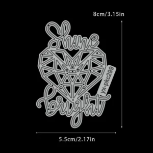 Shine Bright Geometric Heart Metal Cutting Dies 01