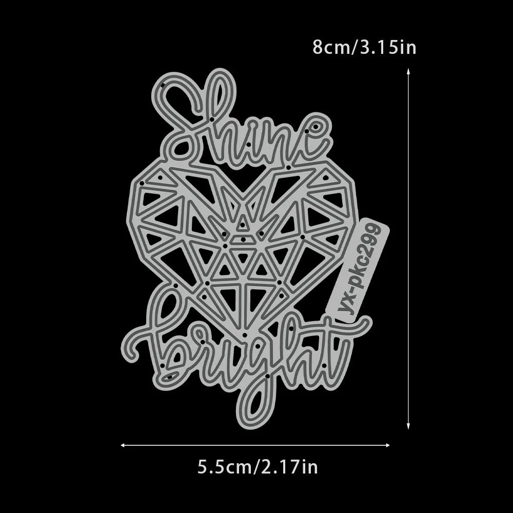 Shine Bright Geometric Heart Metal Cutting Dies 01 Shine Bright Geometric Heart Metal Cutting Dies 01