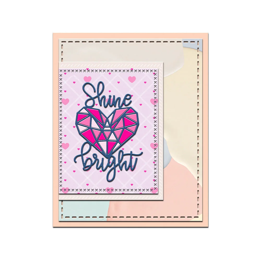 Shine Bright Geometric Heart Metal Cutting Dies 03 Shine Bright Geometric Heart Metal Cutting Dies 03