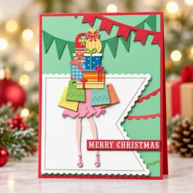 Sumflying Holiday Shopping Girl Metal Cutting Dies Set