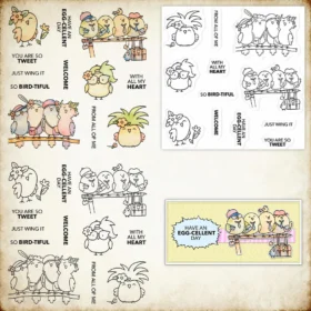 Sumflying Cute Birds Branch Clear Stamps