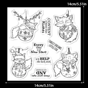 Sumflying Sleeping Fox Moon Stars Clear Stamps Sleeping Fox Clear Stamps 02
