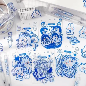 Cute Cartoon Blue Animal Clear Transparent Sticker