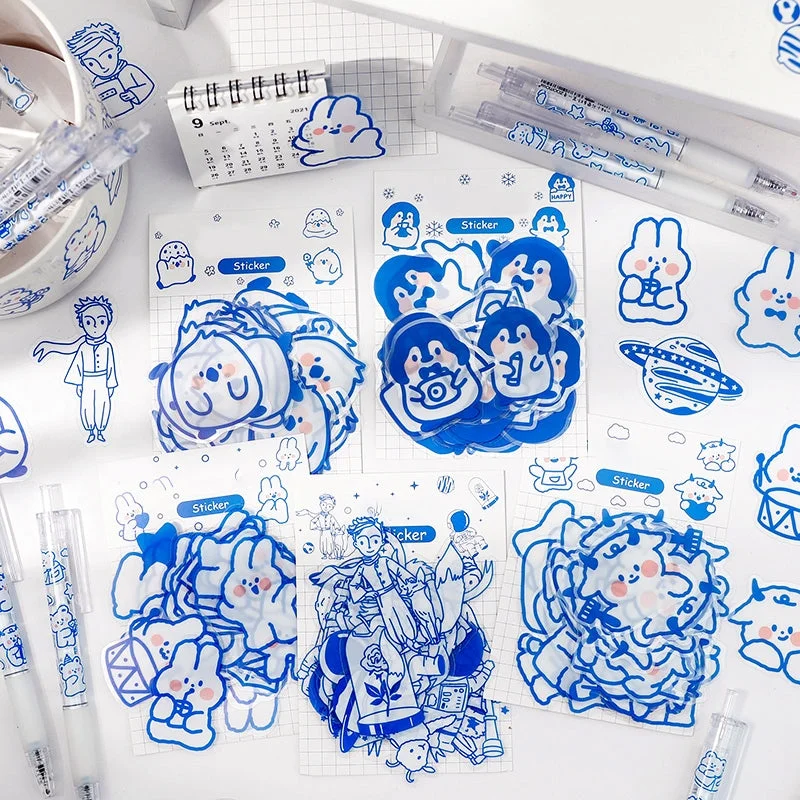 Cute Cartoon Blue Animal Clear Transparent Sticker Cute Cartoon Blue Animal Clear Transparent Sticker