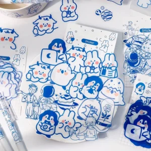 Cute Cartoon Blue Animal Clear Transparent Sticker Cute Cartoon Blue Animal Clear Transparent Sticker