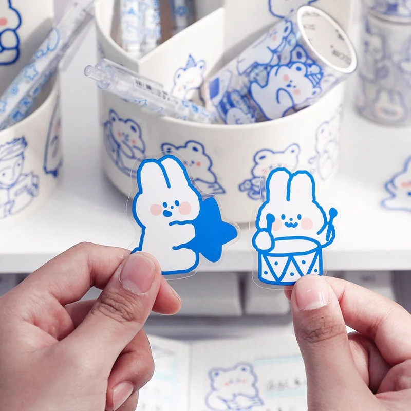 Cute Cartoon Blue Animal Clear Transparent Sticker Cute Cartoon Blue Animal Clear Transparent Sticker
