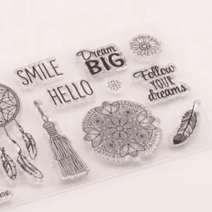 Smile Hello Stamp Set - size chart | clear stamp