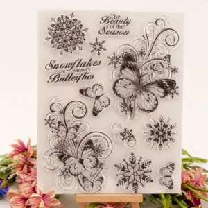 Snowflake Butterfly Stamp Set - main product photo | clear stamp