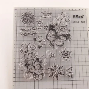 Snowflake Butterfly Stamp Set - detail view | clear stamp