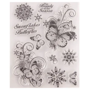 Snowflake Butterfly Stamp Set - packaging photo | clear stamp