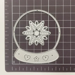Sumflying Snowflake Circle metal cutting die - detail view