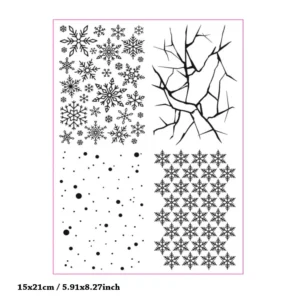 Snowflake Crack Stars Clear Stamp Set - detail view | clear stamp