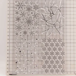 Snowflake Crack Stars Clear Stamp Set - size chart | clear stamp