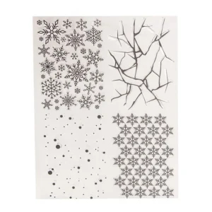Snowflake Crack Stars Clear Stamp Set - packaging photo | clear stamp