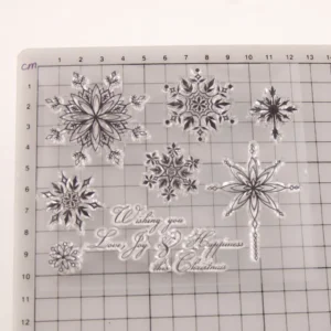 Snowflake Stamp Set - detail view | clear stamp
