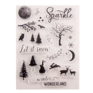 Sparkle Animal Tree Stamp Set - packaging photo | clear stamp