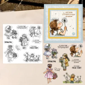 Spring Girls Clear Stamps 01