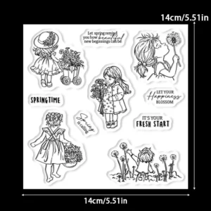 Spring Girls Clear Stamps 02