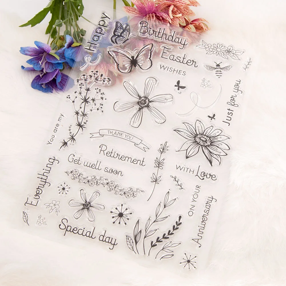 spring-plants-stamp-set-4 Spring Plants Stamp Set - lifestyle photo | clear stamp