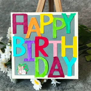 Square with Happy Birthday Metal Cutting Dies Main View - 240-DC-1837