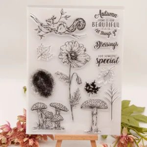 Squirrel Flower Clear Stamp Set - main product photo | clear stamp