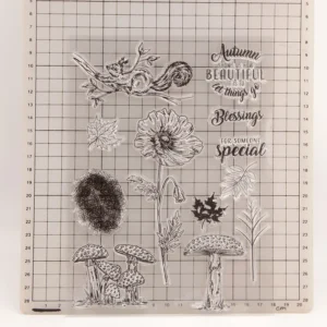 Squirrel Flower Clear Stamp Set - size chart | clear stamp