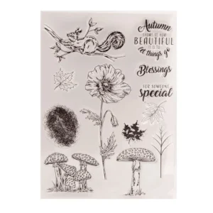 Squirrel Flower Clear Stamp Set - packaging photo | clear stamp