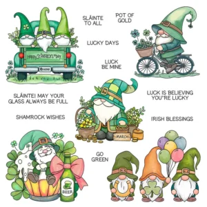 St Patricks Day Gnomes Clear Stamps 01