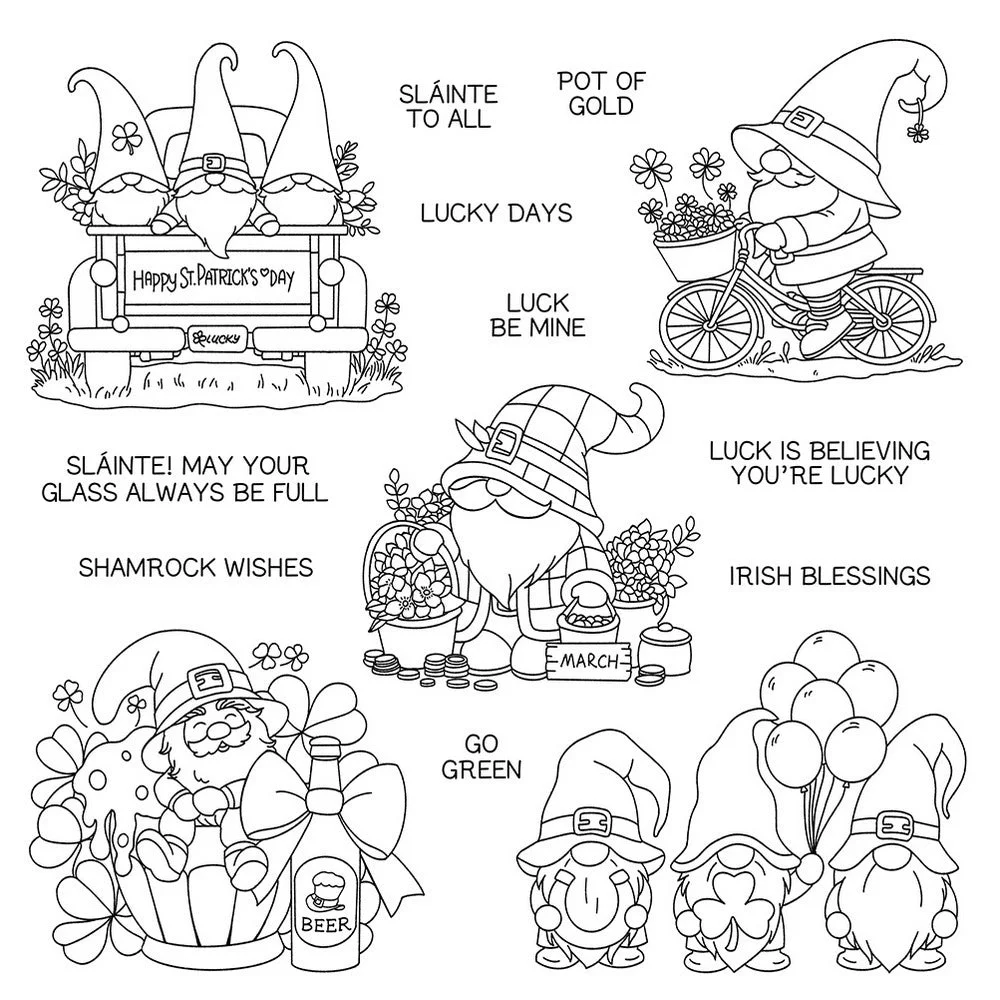 St Patricks Day Gnomes Clear Stamps 04 St Patricks Day Gnomes Clear Stamps 04