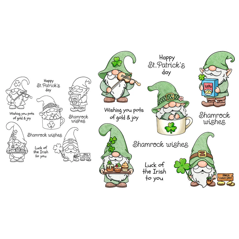 St Patricks Gnomes Clear Stamps 03 St Patricks Gnomes Clear Stamps 03