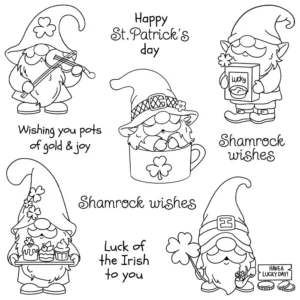 Sumflying St Patricks Gnomes Shamrock Clear Stamps St Patricks Gnomes Clear Stamps 05
