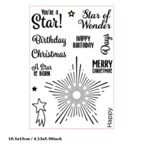 Starry Christmas Clear Stamp Set - detail view | clear stamp
