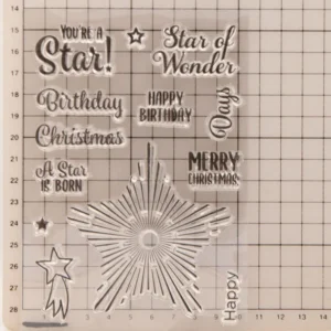 Starry Christmas Clear Stamp Set - size chart | clear stamp