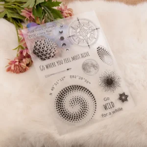 Starry Point Moon Stamp Set - size chart | clear stamp