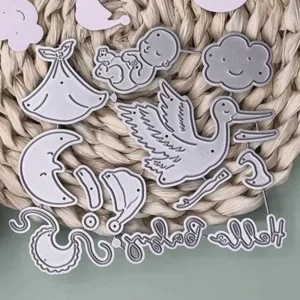 Stork with Baby Metal Cutting Dies - character metal cutting dies - detail view