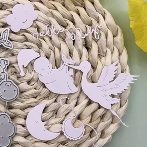 Stork with Baby Metal Cutting Dies - character metal cutting dies - size chart