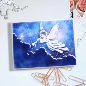 Sumflying Angel with Cloud Edge Cutting Dies Detail View - SUM2509-AngelCloud