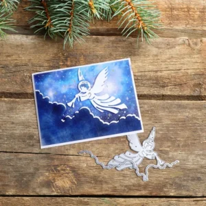 Sumflying Angel with Cloud Edge Cutting Dies Side View - SUM2509-AngelCloud