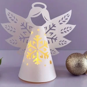Sumflying Angel with Snowflake Cutting Die Cuts Back View - SUM-DM06264