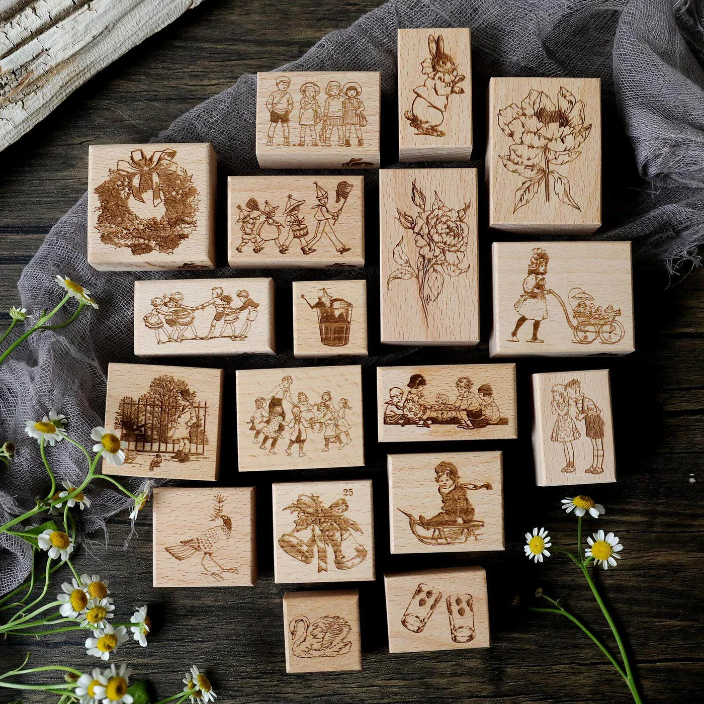 Sumflying Antique Christmas Beech Wood Rubber Stamp Sumflying Antique Christmas Beech Wood Rubber Stamp