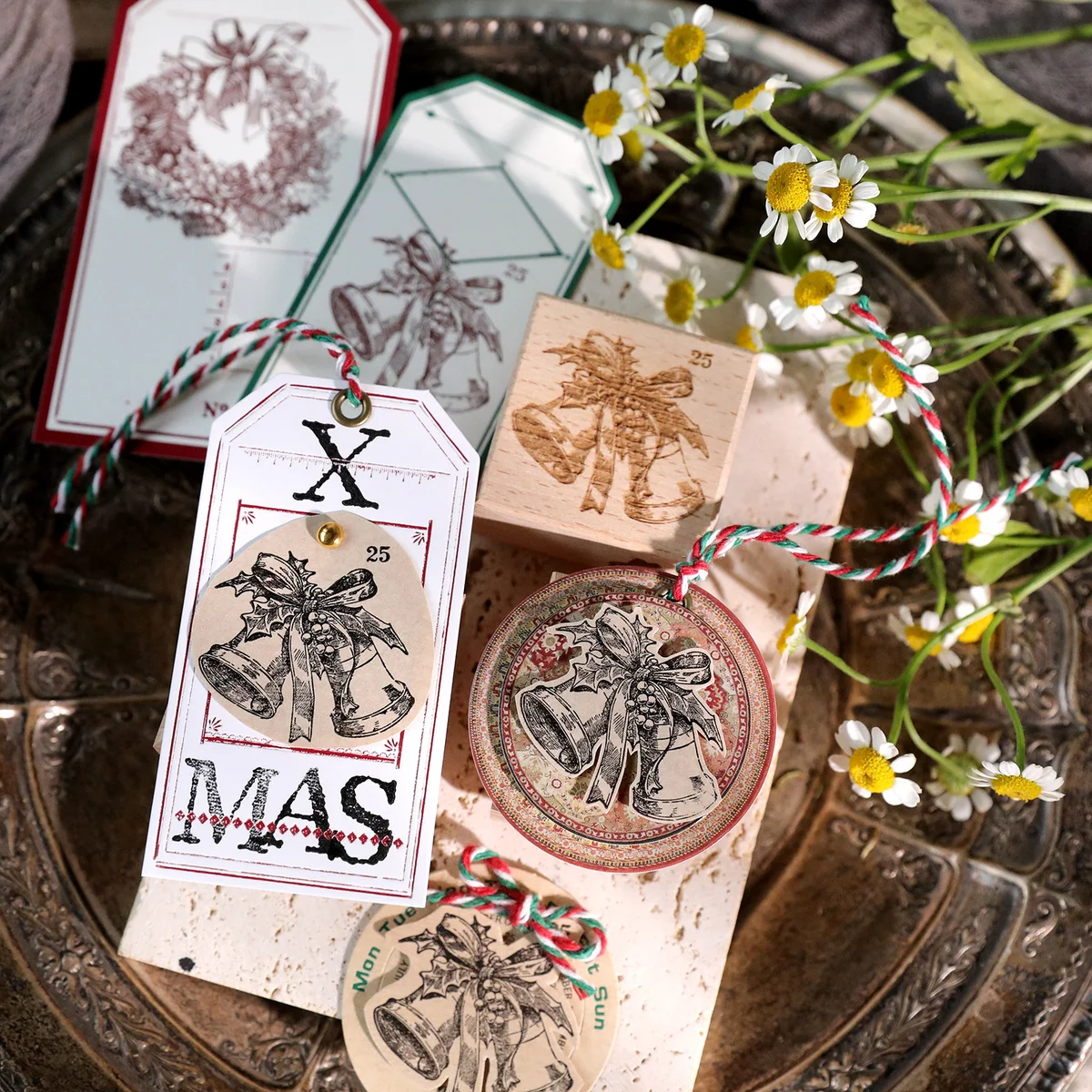 Sumflying Antique Christmas Wood Rubber Stamp Sumflying Antique Christmas Beech Wood Rubber Stamp - detail image 7