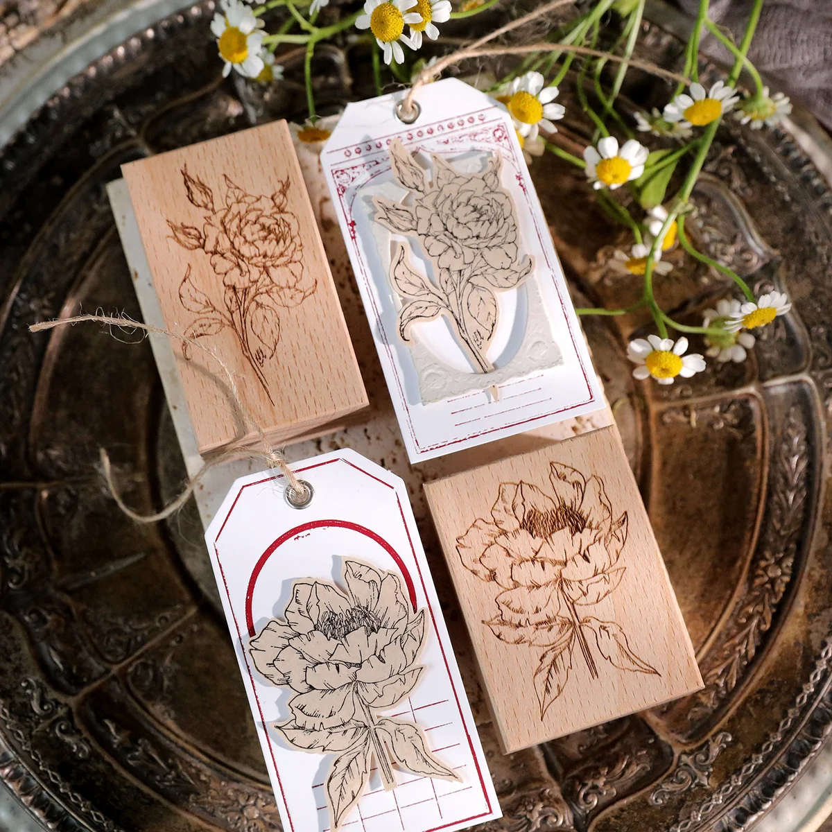 Sumflying Antique Christmas Wood Rubber Stamp Sumflying Antique Christmas Beech Wood Rubber Stamp - detail image 8