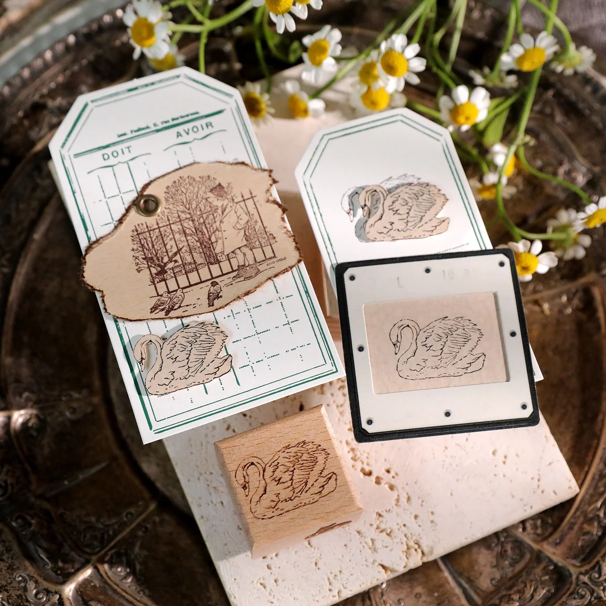 Sumflying Antique Christmas Wood Rubber Stamp Sumflying Antique Christmas Beech Wood Rubber Stamp - detail image 14