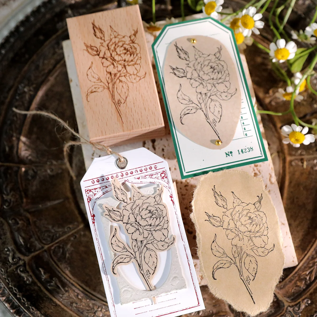 Sumflying Antique Christmas Wood Rubber Stamp Sumflying Antique Christmas Beech Wood Rubber Stamp - detail image 18