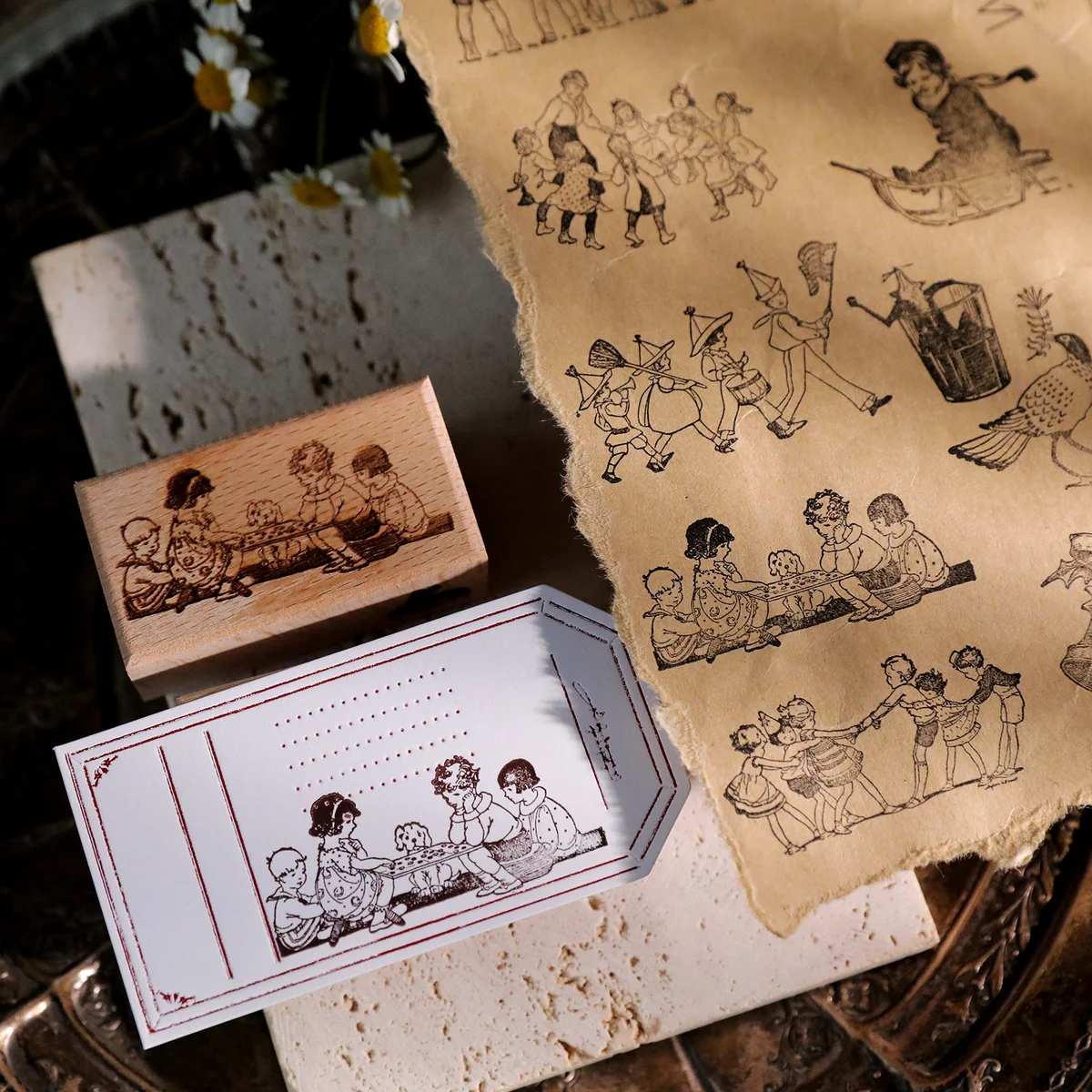Sumflying Antique Christmas Wood Rubber Stamp Sumflying Antique Christmas Beech Wood Rubber Stamp - detail image 19