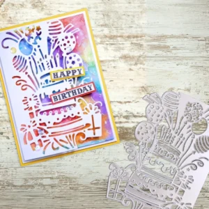 Sumflying Birthday Cake Border Cutting Dies Scrapbooking Die-Cuts Back View - SUM-DM04494-2