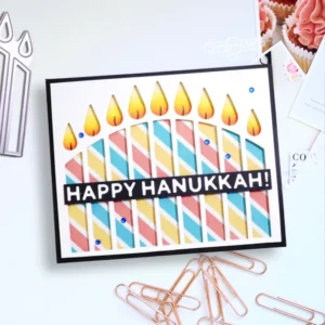 Sumflying Candles Menorah Hanukkah Cutting Dies Detail View - SUM2509-CandleHanukkah