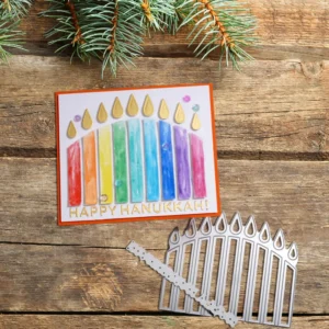 Sumflying Candles Menorah Hanukkah Cutting Dies Side View - SUM2509-CandleHanukkah