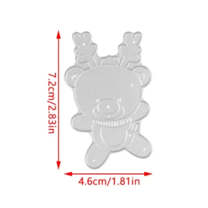 Sumflying Sumflying Christmas Bear metal cutting die - size guide