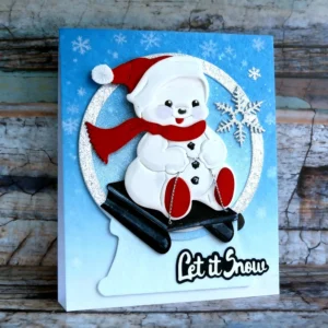 Sumflying Christmas Snowman Sled Cutting Dies Back View - SUM2509-DM01287